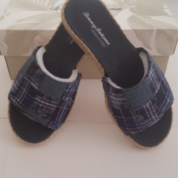 Tommy Bahama NIB Denim Relaxology Inaya Slide Sandals - Picture 5 of 8